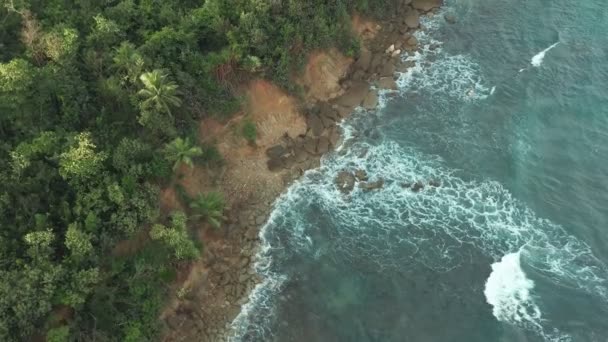 Vista Aérea Una Hermosa Playa Filmación Cinematográfica — Vídeos de Stock