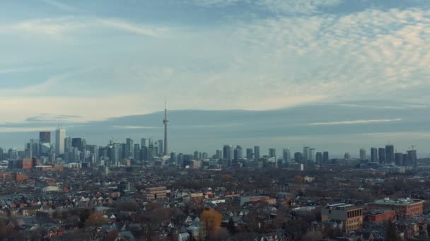 Luftaufnahme Eines Westend Viertels Toronto Spätherbst Filmmaterial — Stockvideo