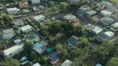 Porto Riko 'nun sahil şeridinde Puerto Nuevo' nun havadan çekilmiş görüntüleri. Maria Kasırgası 'nın iyileşmekte olduğu bir bölge..
