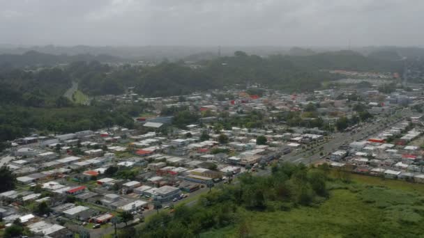 Aerial Establishing Shot Residential Area Puerto Rico Cinematic Footage — Stock Video