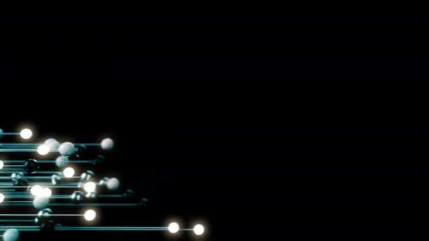 Animation Abstraite Sphères Lumineuses Connectées Concept Technologie Réseau Avec Espace — Video