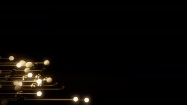 Bağlı Işık Kürelerinin Soyut Animasyonu Kopya Alanı Ile Teknolojisi Kavramı — Stok video