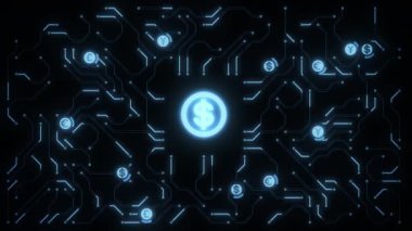 Modern finansal verileri tasvir eden animasyon. Yayın kalitesi. 16- bit renk derinliğinde oluşturuldu.