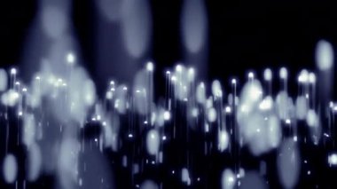 Fiber optik kablolar çerçeveye yayıldı. 16- bit renk derinliğinde oluşturulan soyut 4K UHD canlandırması.