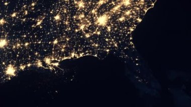 Irma Kasırgası 'ndan sonraki gece uzaydan milyonlarca müşterinin elektriğini kesti. 4K UHD 16- bit renk derinliğinde oluşturuldu.