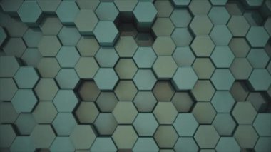 Altıgen şebeke. Soyut Teknoloji Animasyonu. 4K UHD