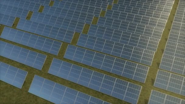 Panting Air Tracking Shot Solar Farm Low Angle Vysoce Realistická — Stock video