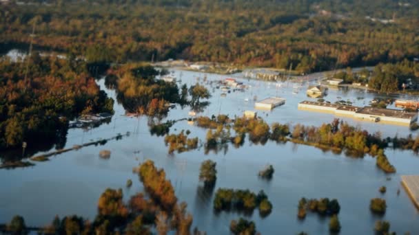 描述飓风过后的洪水 适用于显示飓风伊尔玛 哈维和玛丽亚登陆后所造成的破坏 Uhd — 图库视频影像