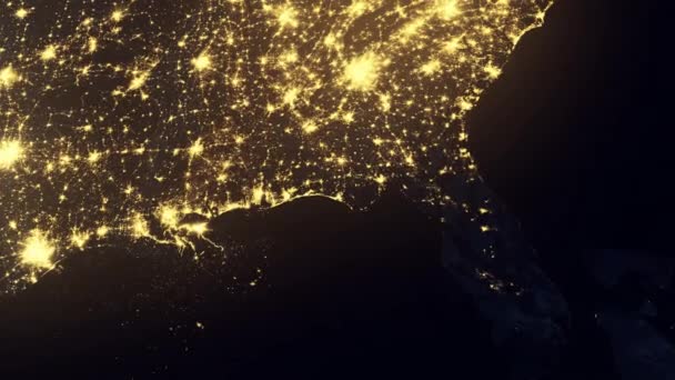 Φλόριντα Όπως Φαίνεται Από Διάστημα Νύχτα Μετά Τον Τυφώνα Ίρμα — Αρχείο Βίντεο