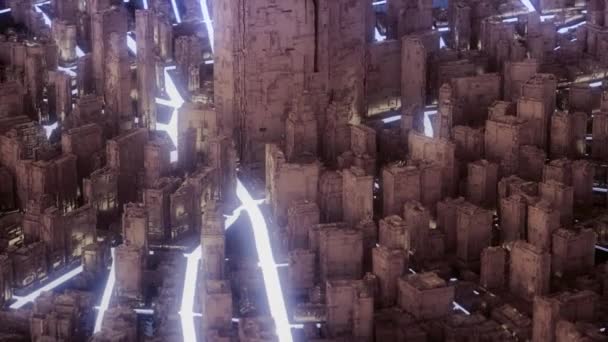 Absztrakt Futurisztikus Aranyváros Uhd — Stock videók