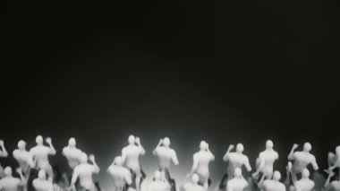 Kusursuz bir döngü içinde geçip giden soyut bir kalabalık..