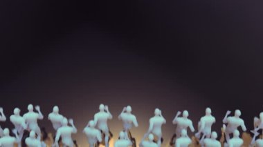 Kusursuz bir döngü içinde geçip giden soyut bir kalabalık..