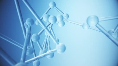 Moleküler bir yapının oluşumunu gösteren animasyon. 4K UHD bilim konsepti.