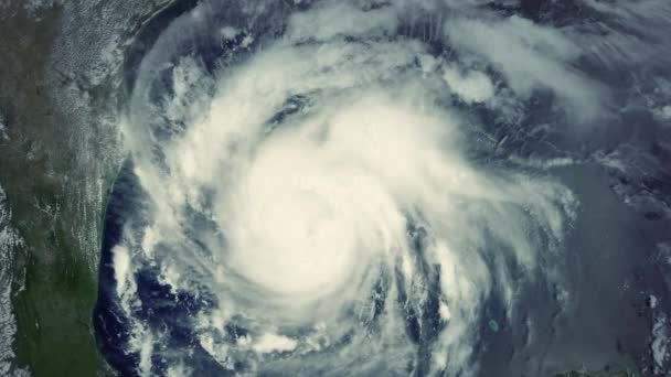 飓风哈维在2017年8月25日登陆德克萨斯州前数小时登陆德克萨斯州 广播质量动画渲染在16位彩色深度 美国航天局提供的要素 — 图库视频影像