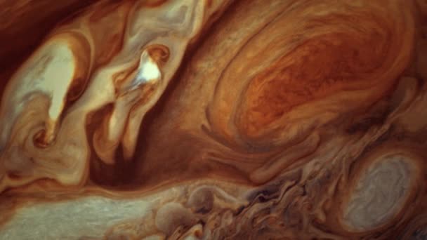 Jupiters Yta Med Klar Utsikt Över Great Red Spot — Stockvideo