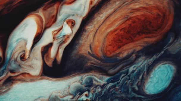 Superficie Los Júpiter Con Una Vista Clara Gran Mancha Roja — Vídeos de Stock