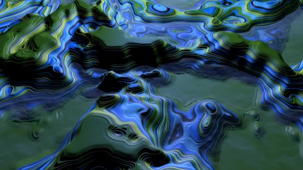 Metan Gölü Olan Soyut Bir Uzaylı Manzarası Uhd Canlandırması — Stok video