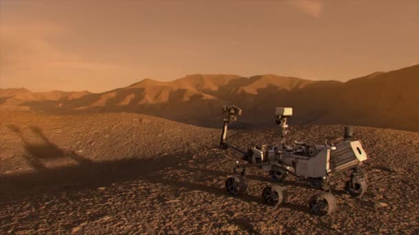 Highly Realistic Animation Nasa Mars Discovery Rover Almost Identical New — Stock Video