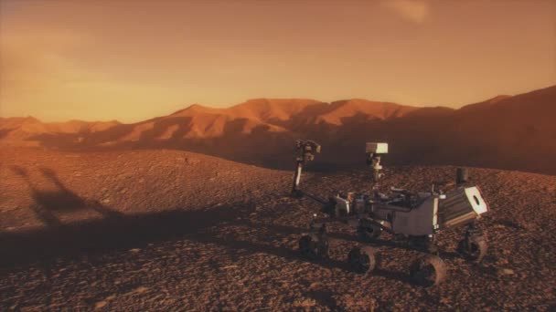 Animasi Yang Sangat Realistis Dari Nasa Mars Discovery Rover Hampir — Stok Video