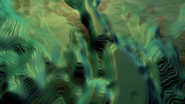 Paysage Extraterrestre Abstrait Avec Lac Méthane Animation Uhd — Video