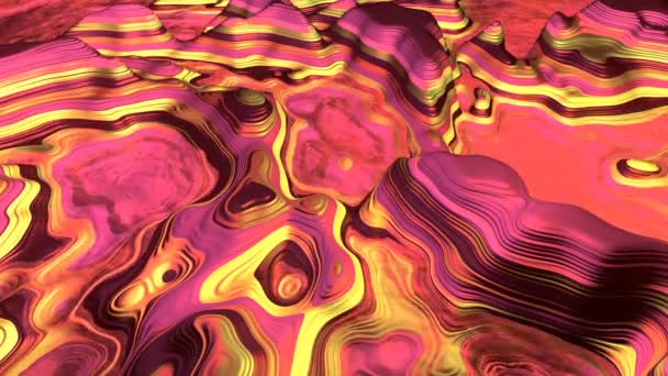 Paesaggio Alieno Astratto Con Lago Metano Animazione Uhd — Video Stock