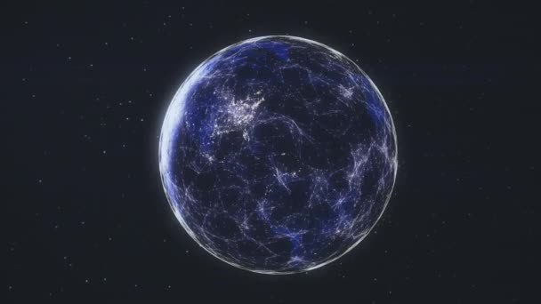 Network Data Flow Futuristic Earth Uhd Animation — Stock Video