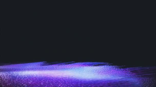 海の波のように画面に粒子が流れ 水のように飛び回る 16ビットの色深度でレンダリングされた4K Uhdアニメーション — ストック動画