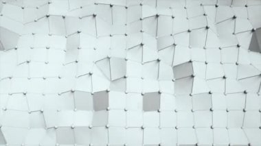 Çokgen soyut ağ yavaşça dalgalanıyor. 4K UHD kusursuz döngü canlandırması.