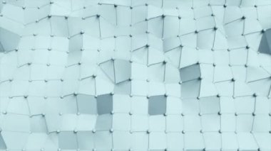 Çokgen soyut ağ yavaşça dalgalanıyor. 4K UHD kusursuz döngü canlandırması.