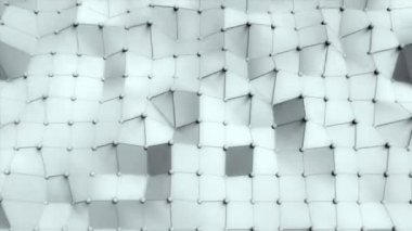 Çokgen soyut ağ yavaşça dalgalanıyor. 4K UHD kusursuz döngü canlandırması.