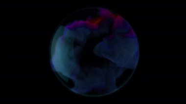 Duman cam küreyi doldurur. Tasarım elemanı. 4K UHD.