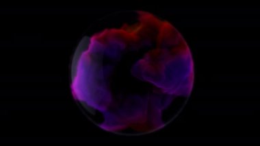 Duman cam küreyi doldurur. Tasarım elemanı. 4K UHD.