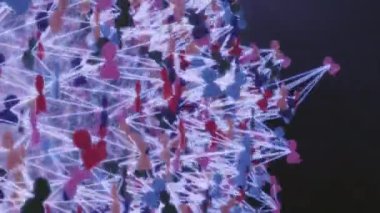 Sağlıklı, aktif ve çeşitli bir işyeri, çalışanlar, sosyal ağ tasviri.