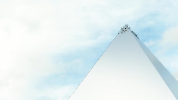 抽象动画的白色金字塔壳破碎 揭示了一个黄金内部 Uhd动画 广播质量介绍 — 图库视频影像