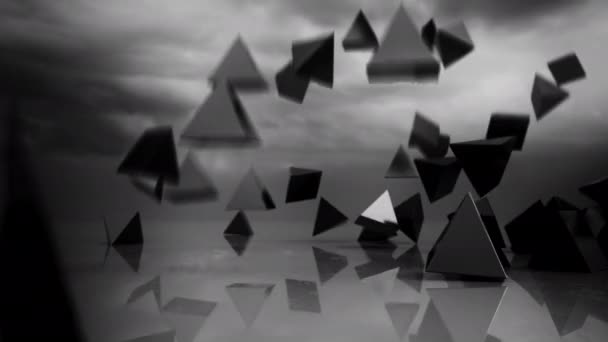 Streszczenie Piramid Spadających Nieba Animacja Uhd — Wideo stockowe