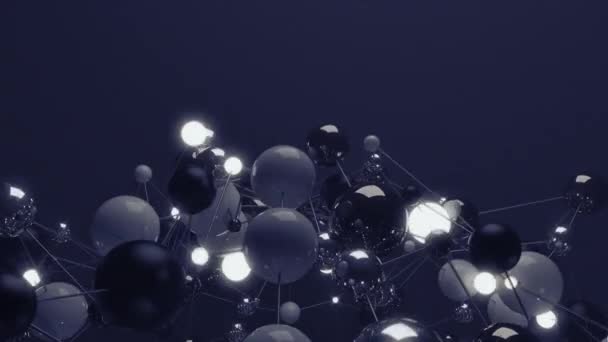 Esferas Abstratas Uma Rede Molecular Animação Uhd — Vídeo de Stock