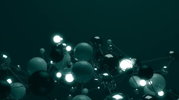 分子网络中的球体 Uhd动画 — 图库视频影像