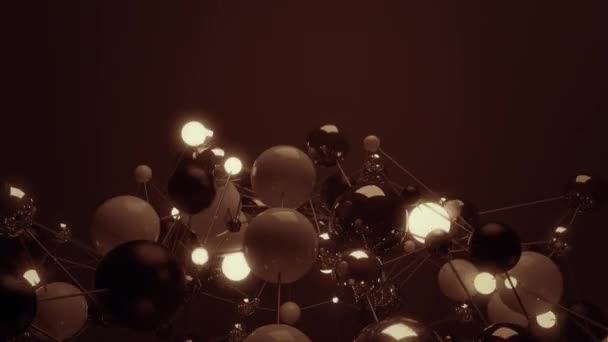 Абстрактні Сфери Молекулярній Мережі Uhd Анімація — стокове відео