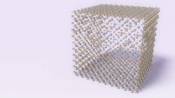 Estructura Molecular Abstracta Del Cubo Con Movimiento Sutil Lazo Sin — Vídeos de Stock