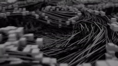 Soyut ağ bağlantıları. 4K UHD canlandırması