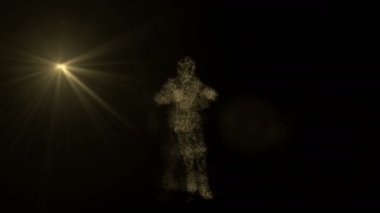 Parçacık tabanlı bir sanatçının soyut animasyonu. Kusursuz döngü.