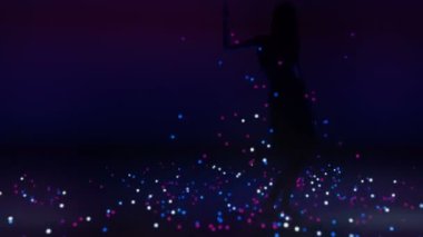 Bir CGI kadın siluetinin son derece gerçekçi bir dans gösterisi. Döngü Canlandırması