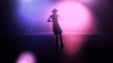 Bir CGI kadın siluetinin son derece gerçekçi bir dans gösterisi. Döngü Canlandırması