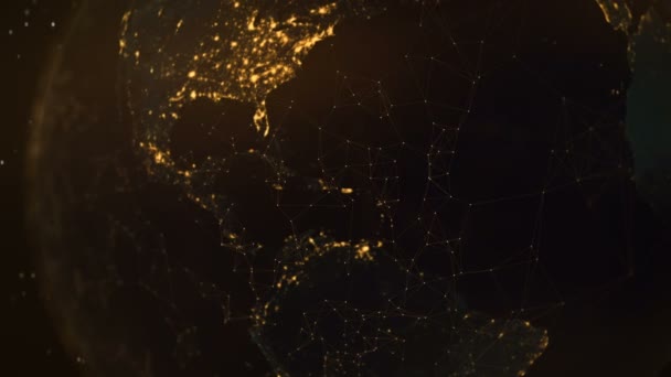 Země Digitálním Věku Koncept Globální Konektivity Uhd — Stock video
