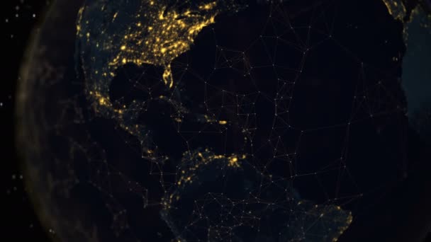 Animation Terre Ère Numérique Concept Connectivité Globale Uhd — Video