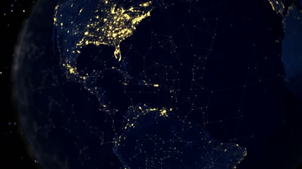 Земля Эпоху Цифровых Технологий Концепция Глобальной Связи Uhd — стоковое видео