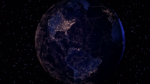 Concepto Conectividad Global Una Tierra Moderna Uhd — Vídeos de Stock
