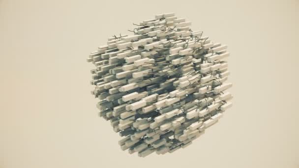 Animation Abstraite Aux Formes Rectangulaires Enchevêtrées Dans Treillis Métallique — Video