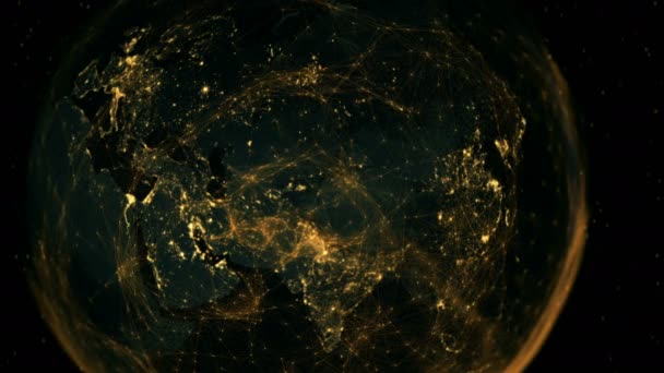 数字连接的东半球 Uhd广播质量动画 无缝圈 — 图库视频影像