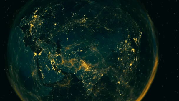 Hemisfério Oriental Conectado Digitalmente Uhd Transmissão Animação Qualidade Loop Sem — Vídeo de Stock